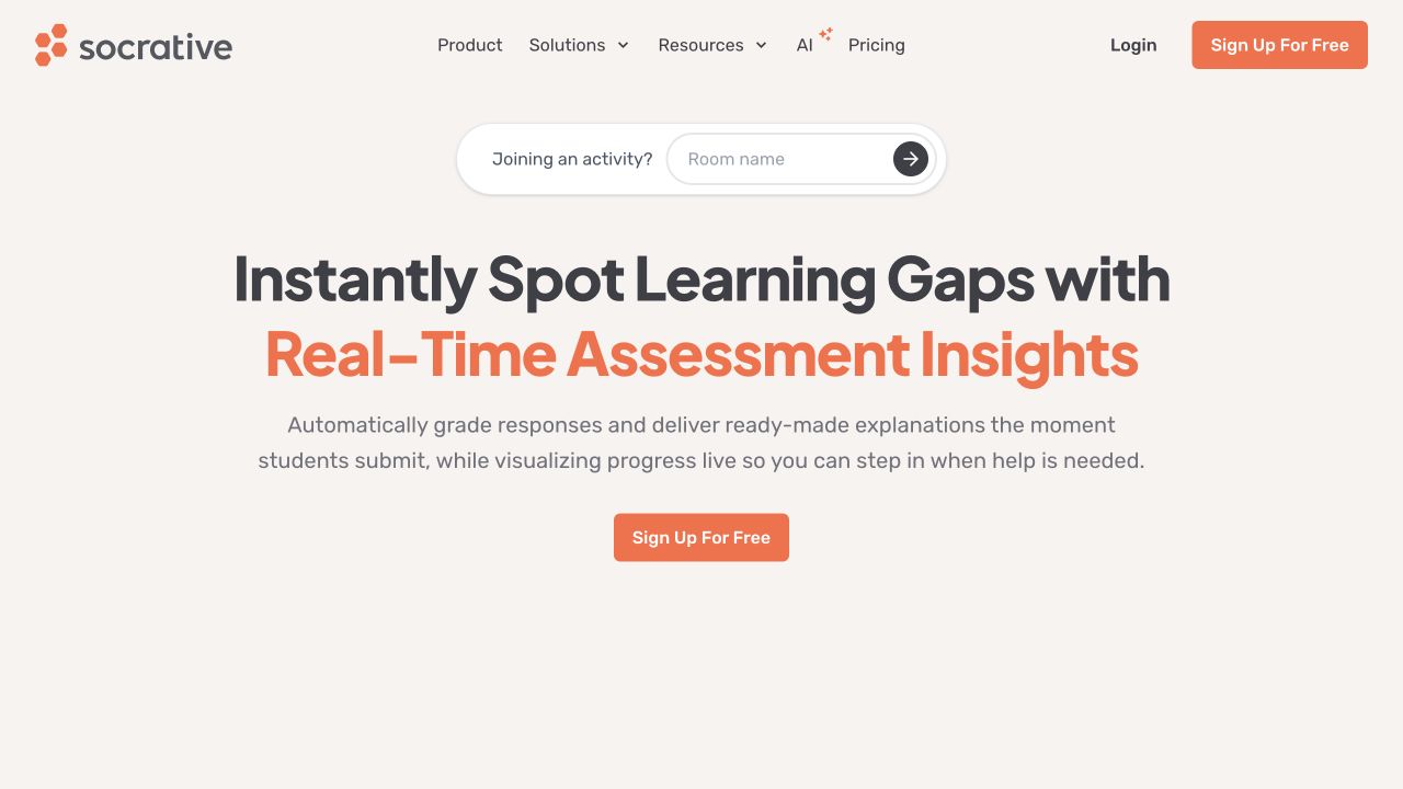 Socrative official website homepage