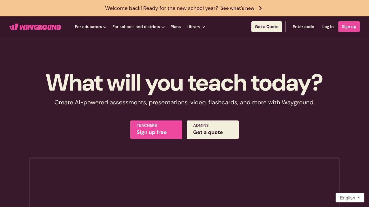 Wayground, formerly Quizizz official website homepage