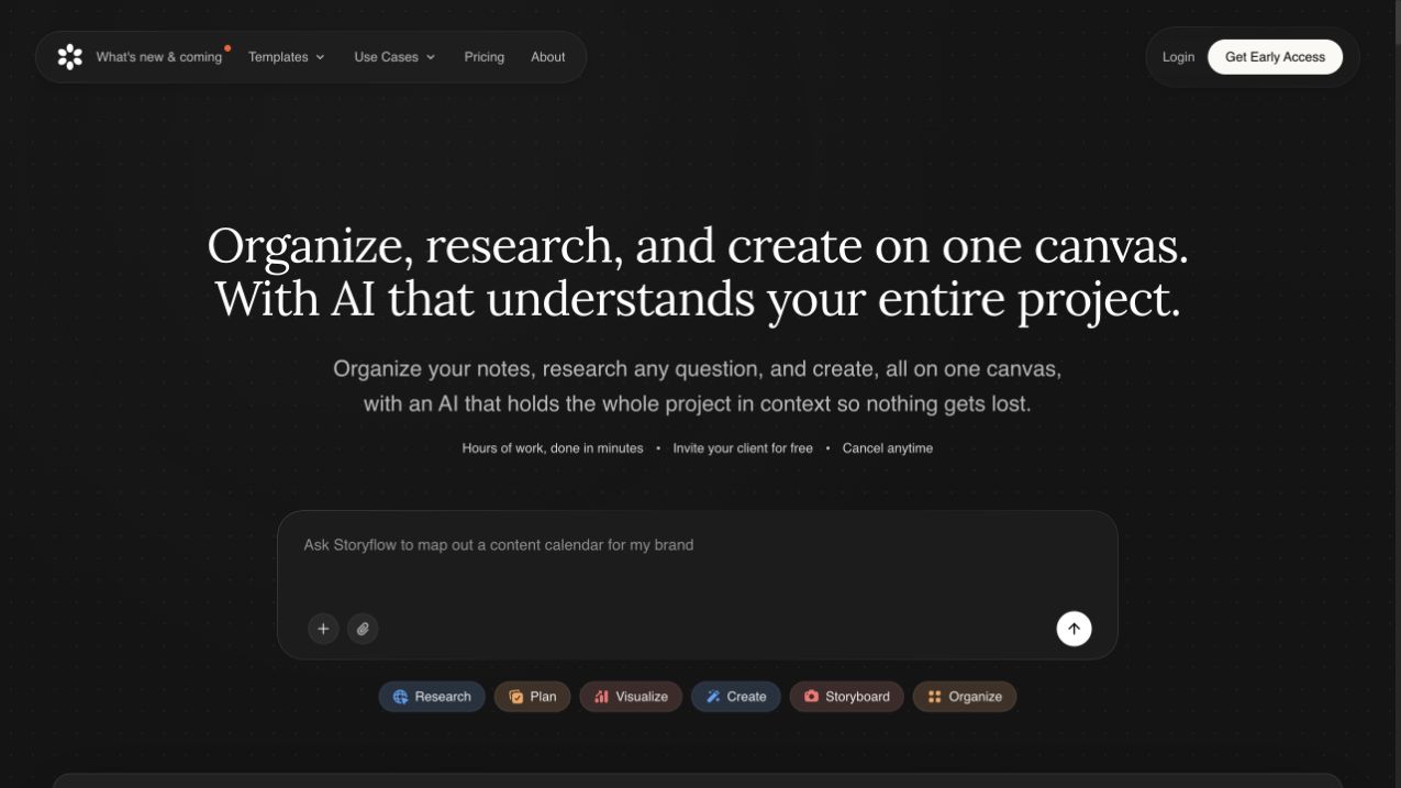 Storyflow homepage