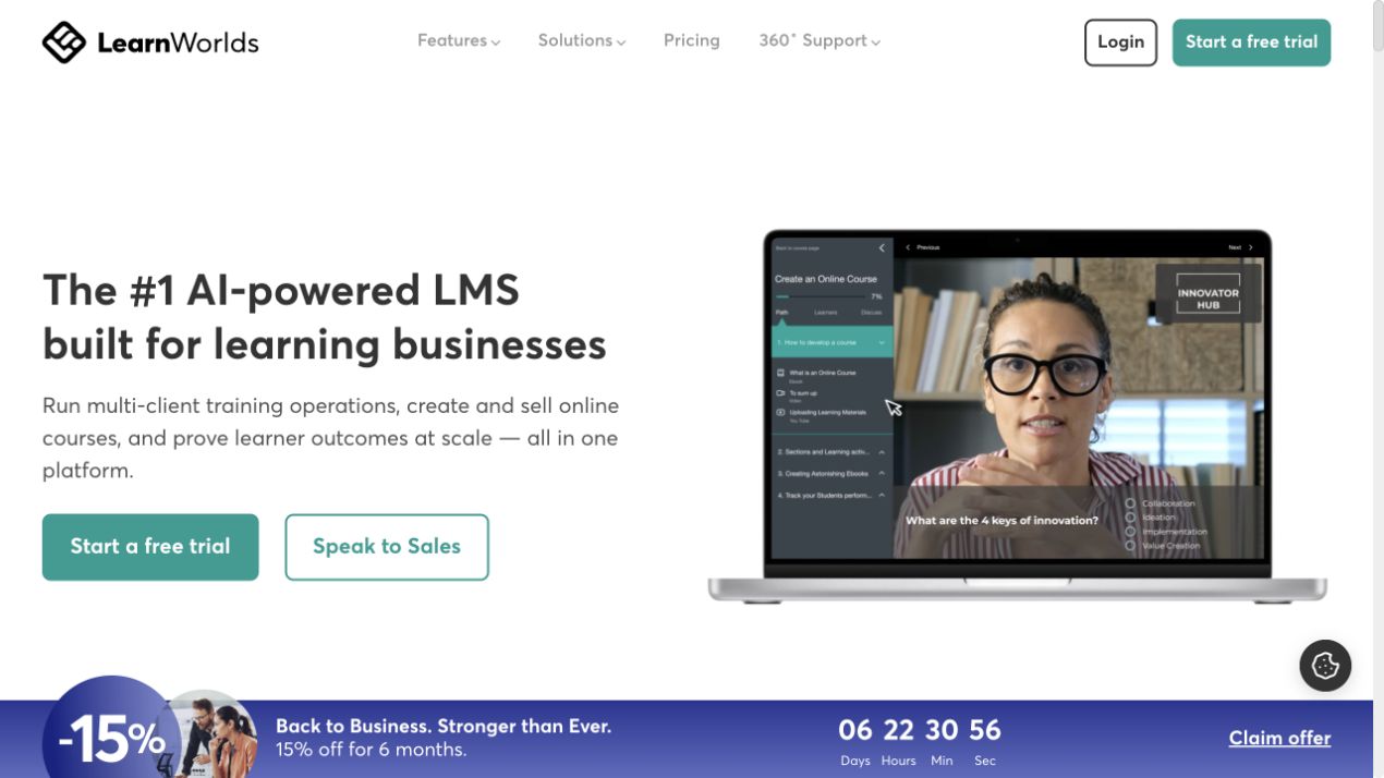 LearnWorlds homepage