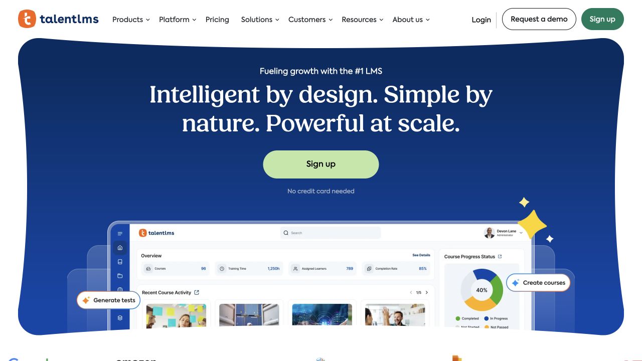 TalentLMS product homepage screenshot
