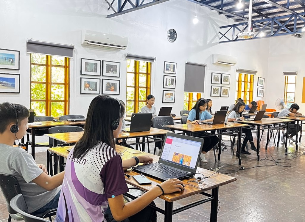 School staff studying Stairway's material in class
