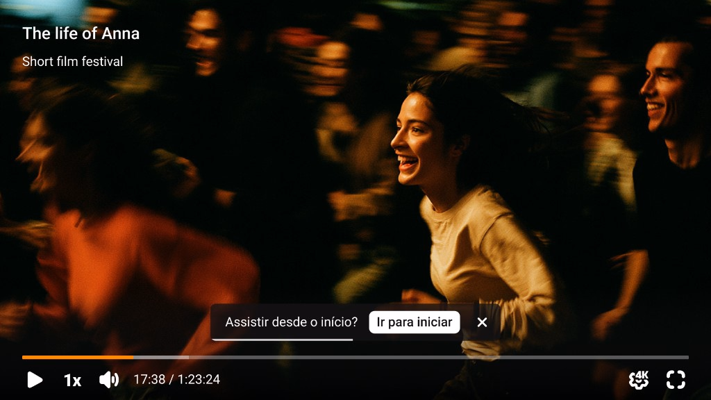 Minimal, unbranded video player with no ads