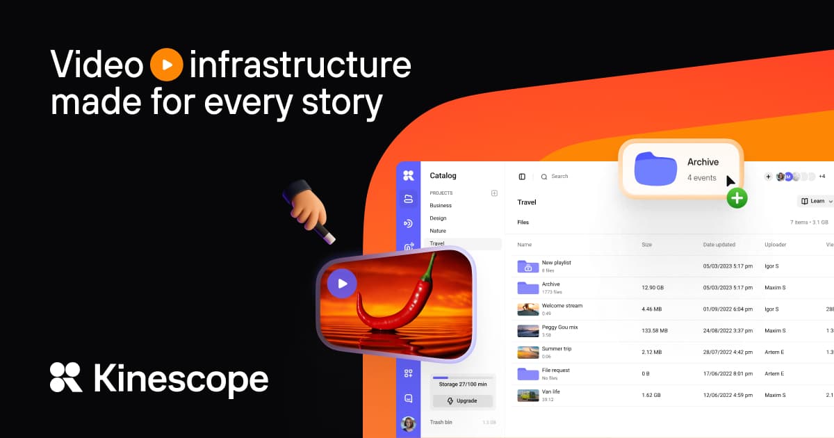 kinescope.io Visual Overview Screenshot or Official Image for kinescope.io - Kinescope — Video Hosting & Streaming Platform | Business